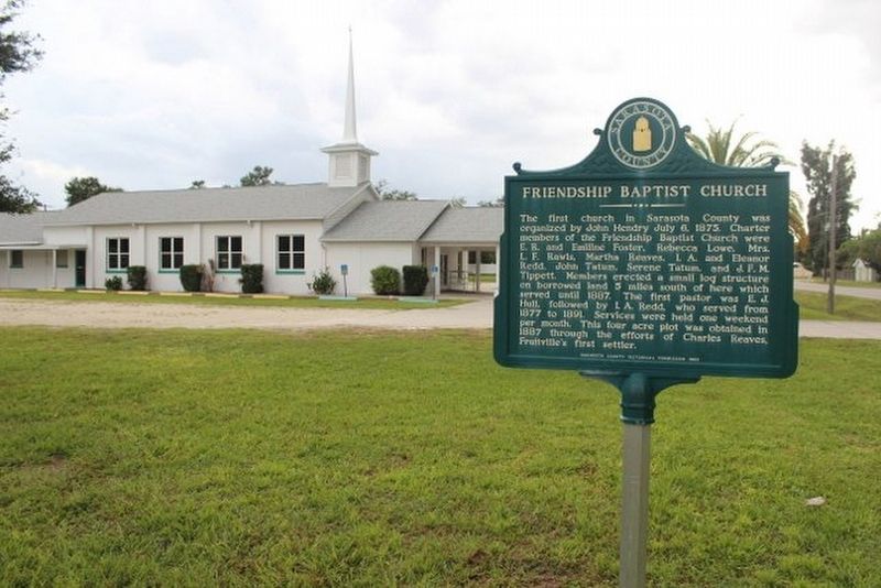 Friendship Baptist Church Marker and Church image. Click for full size.