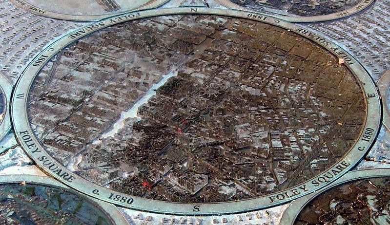 Foley Square c. 1880 Marker, Central Medallion. Click for full size. Foley Square c. 1880 Marker, Central Medallion image. Click for full size.