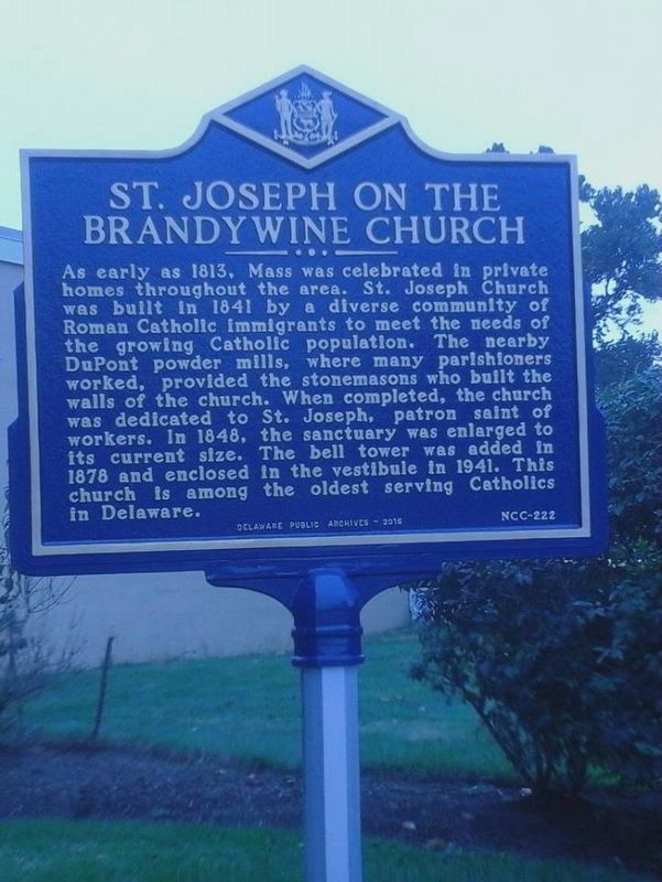 Saint Joseph on the Brandywine Church Marker image. Click for full size.