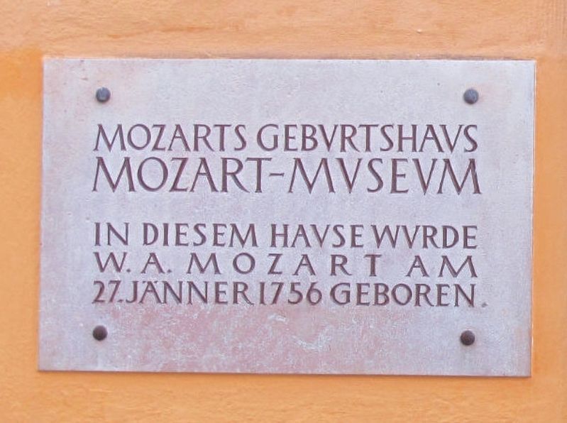 Mozarts Geburtshaus Marker image. Click for full size.