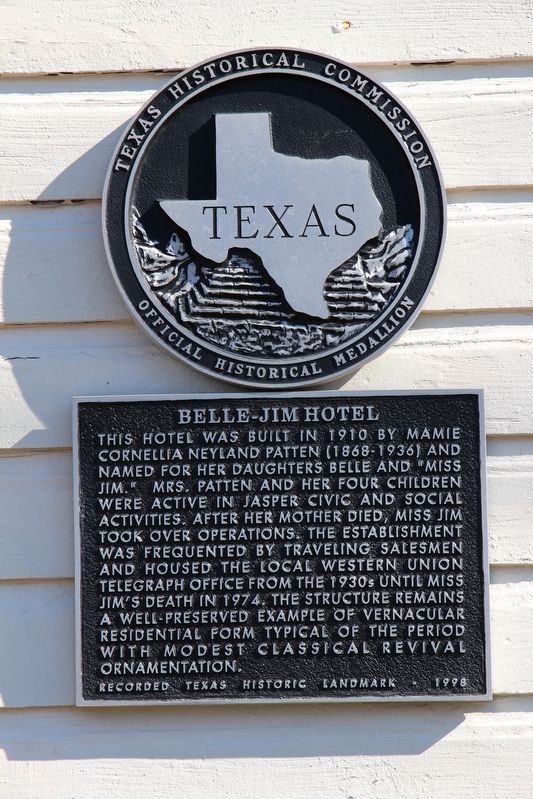 Belle-Jim Hotel Marker image. Click for full size.