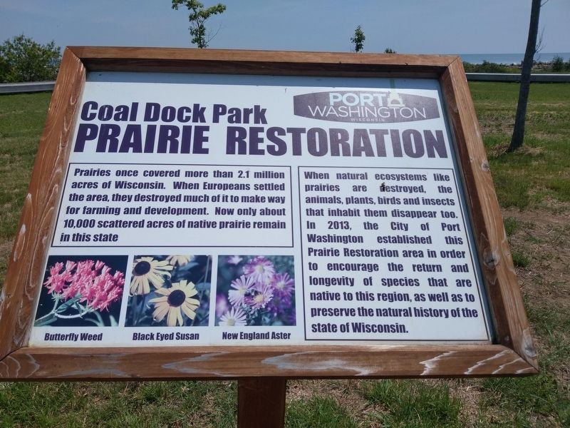 Coal Dock Park Prairie Restoration Marker image. Click for full size.