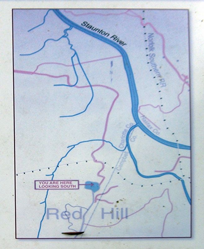Map inset in the Red Hill Plantation Marker image. Click for full size.
