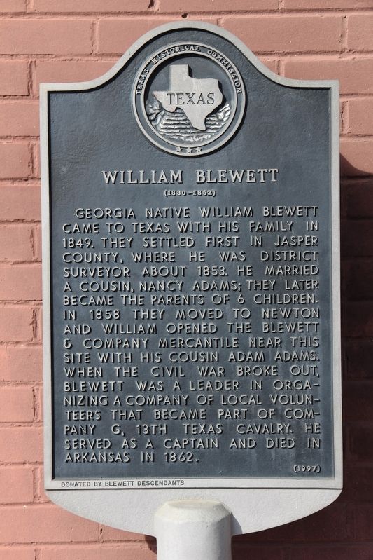 William Blewett Marker. Click for full size. William Blewett Marker image. Click for full size.