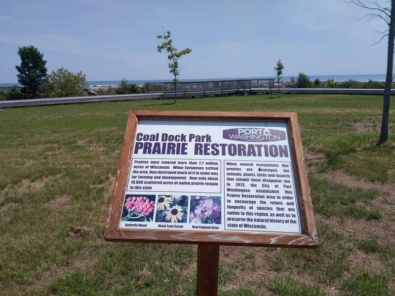 Coal Dock Park Prairie Restoration Marker. Click for full size. Coal Dock Park Prairie Restoration Marker image. Click for full size.