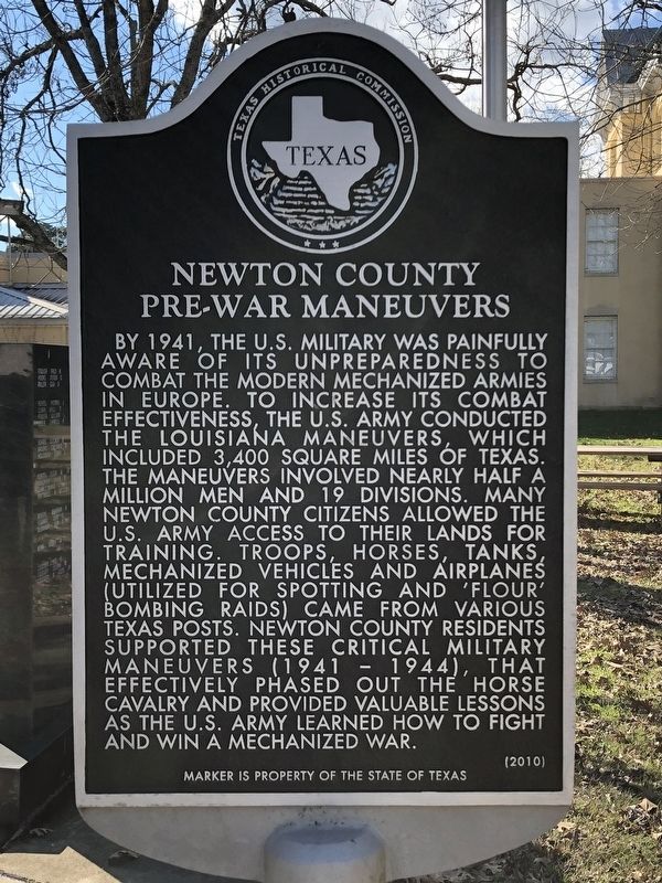 Newton County Pre-War Maneuvers Marker image. Click for full size.