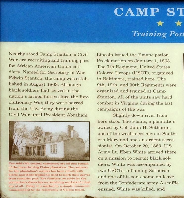 Left half of the Camp Stanton Marker image. Click for full size.