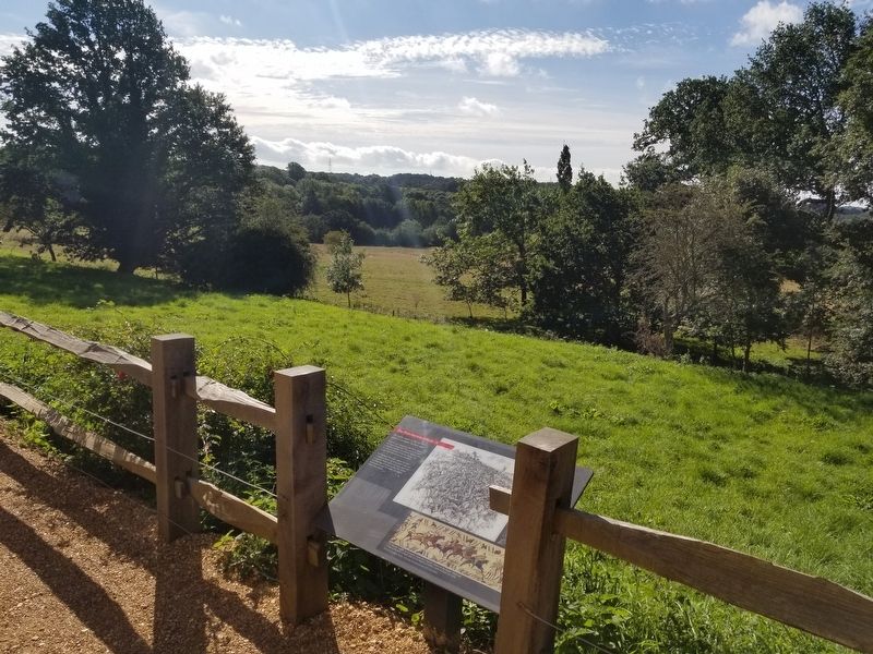 The First Norman Attack Marker Overlooking the Battlefield image. Click for full size.