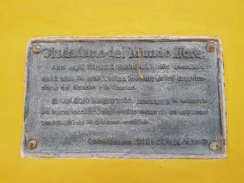 The Death of Remigio M�rida Marker image. Click for full size.