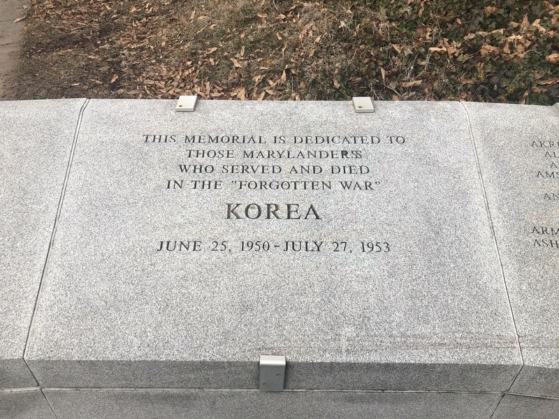 Maryland Korean War Memorial image. Click for full size.