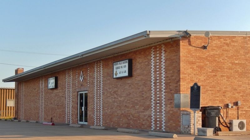 Wichita Falls Lodge No. 635, A.F. & A.M. (<i>marker visible at northeast corner of building</i>) image. Click for full size.