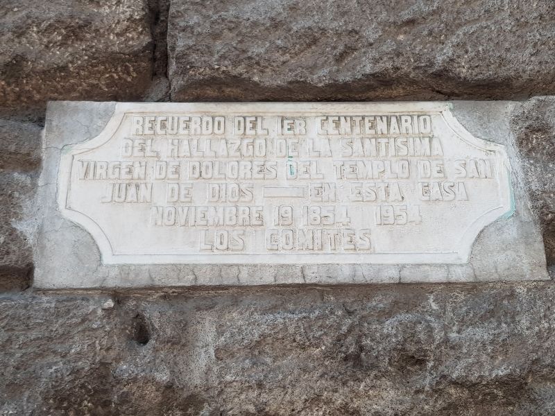 Site of the Discovery of the Virgin of Sorrows Marker. Click for full size. Site of the Discovery of the Virgin of Sorrows Marker image. Click for full size.