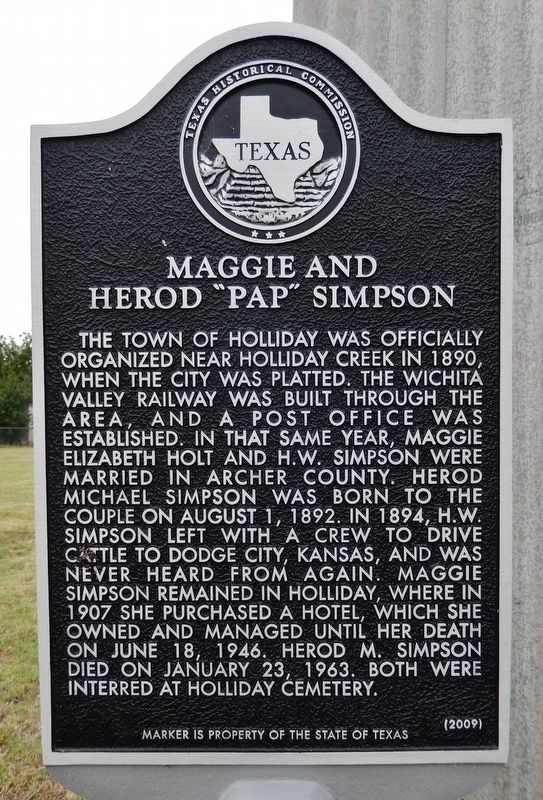 Maggie and Herod "Pap" Simpson Marker. Click for full size. Maggie and Herod "Pap" Simpson Marker image. Click for full size.