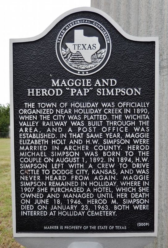 Maggie and Herod "Pap" Simpson Marker image. Click for full size.