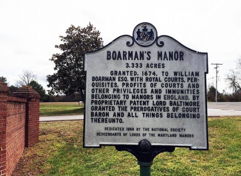 Boarman's Manor Marker image. Click for full size.