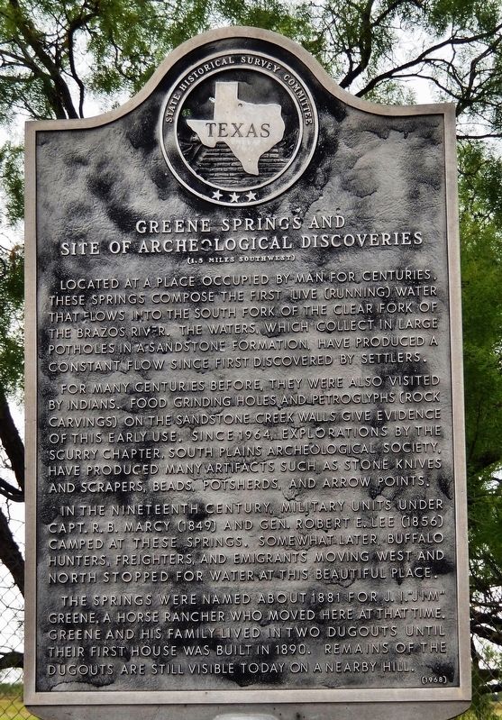 Greene Springs and Site of Archeological Discoveries Marker. Click for full size. Greene Springs and Site of Archeological Discoveries Marker image. Click for full size.