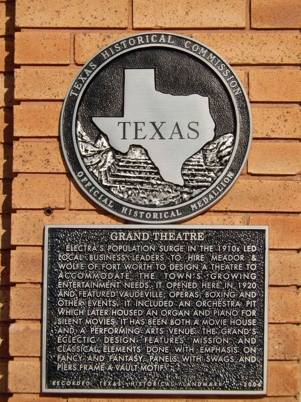 Grand Theatre Marker (<i>tall view</i>) image. Click for full size.