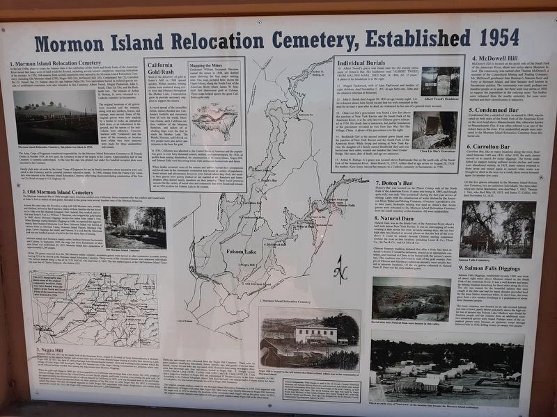 Mormon Island Relocation Cemetery Marker. Click for full size. Mormon Island Relocation Cemetery Marker image. Click for full size.