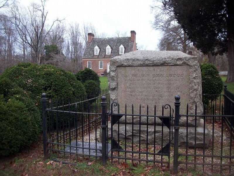 General Smallwood's Gravesite marker & exterior of Smallwood's house in background. image. Click for full size.