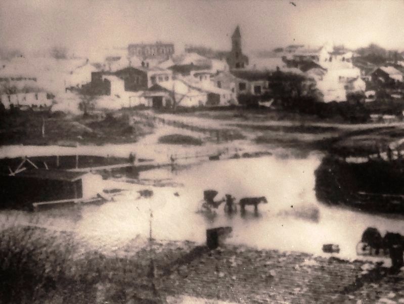 Marker detail: Dam circa 1870s image. Click for full size.
