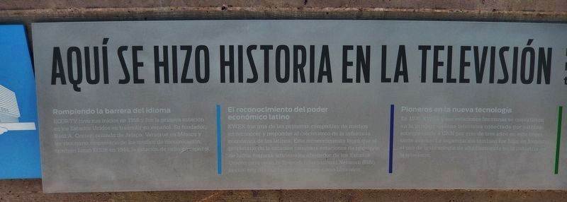 Television History was Made Here Marker (<i>Spanish panel - left side</i>). Click for full size. Television History was Made Here Marker (<i>Spanish panel - left side</i>) image. Click for full size.