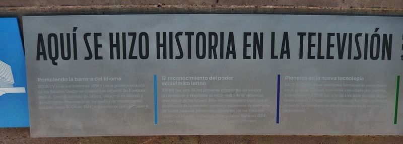 Television History was Made Here Marker (<i>Spanish panel - left side</i>) image. Click for full size.