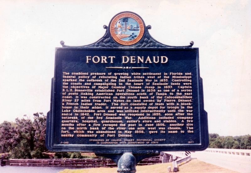 Fort Denaud Marker (original) image. Click for full size.