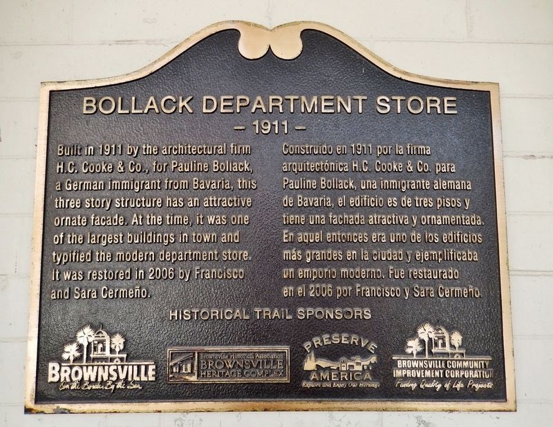 Bollack Department Store Marker image. Click for full size.