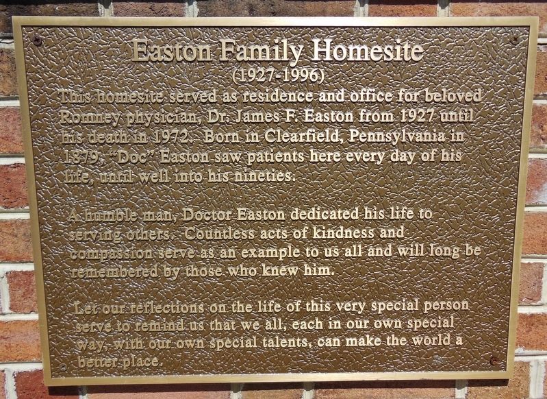 Easton Family Homesite Marker image. Click for full size.