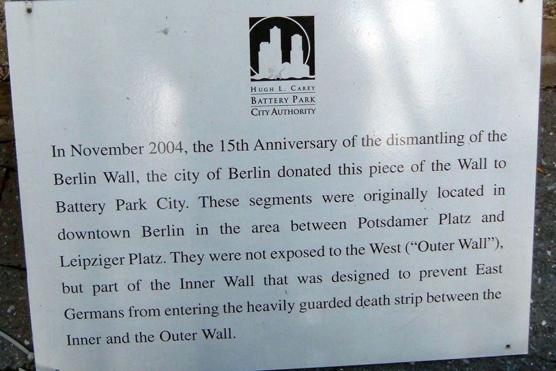 Berlin Wall segment marker. Click for full size. Berlin Wall segment marker image. Click for full size.