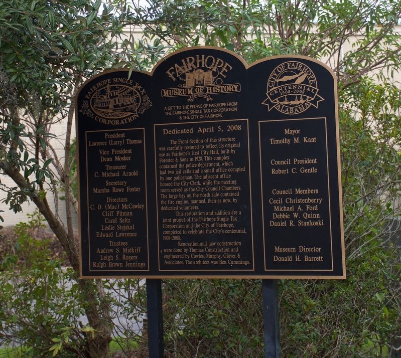 Fairhope Museum of History Marker image. Click for full size.