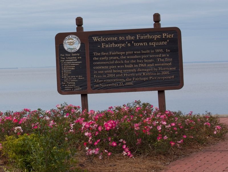 Welcome to the Fairhope Pier Fairhopes town square Marker image. Click for full size.