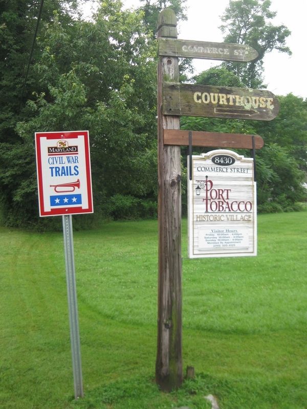 Port Tobacco Village Signs Along Chapel Point Road. image. Click for full size.