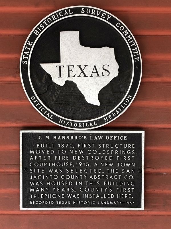 J. M. Hansbro's Law Office Marker image. Click for full size.