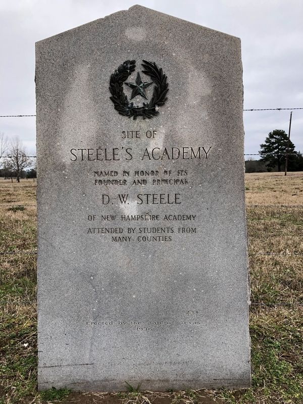 Steele's Academy Marker. Click for full size. Steele's Academy Marker image. Click for full size.