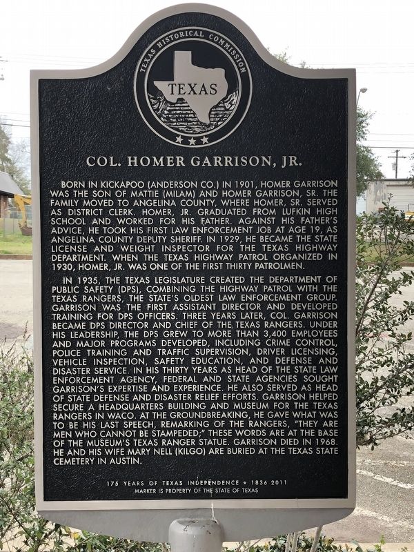 Col. Homer Garrison, Jr. Marker image. Click for full size.