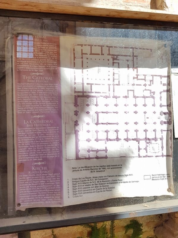 The Cathedral of Santiago de Guatemala Marker image. Click for full size.