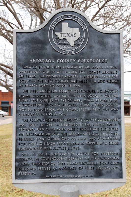 Anderson County Courthouse Marker image. Click for full size.
