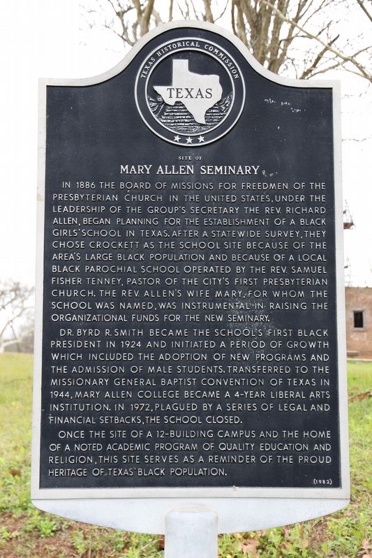 Mary Allen Seminary Marker image. Click for full size.