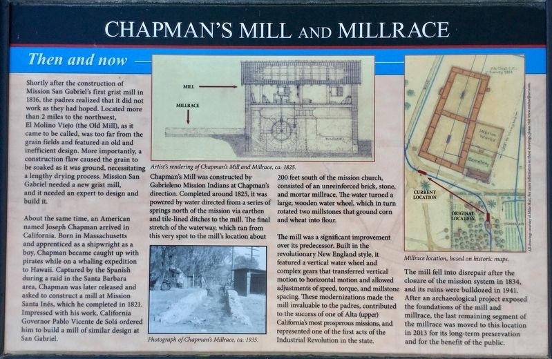 Chapmans Mill and Millrace Marker image. Click for full size.