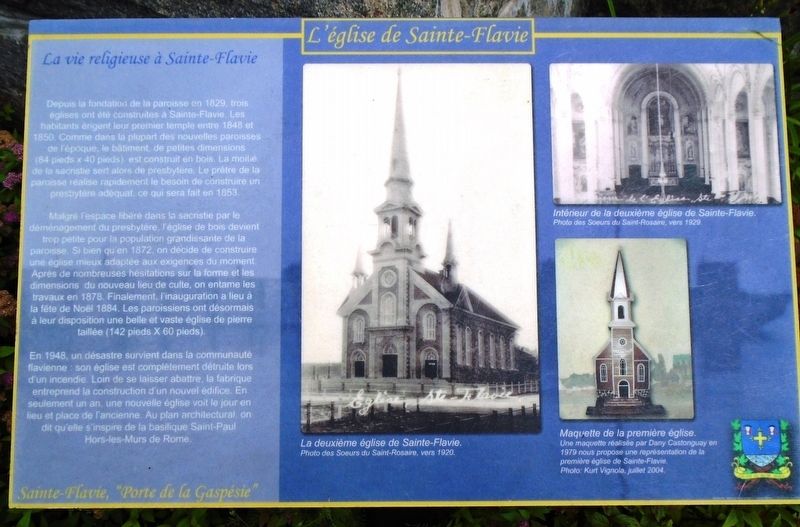 <i>L'glise de Sainte-Flavie Church</i> Marker image. Click for full size.