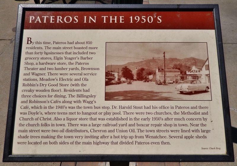 Pateros in the 1950's Marker image. Click for full size.