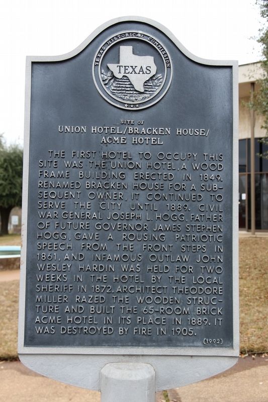 Site of the Union Hotel/Bracken House/Acme Hotel Marker image. Click for full size.