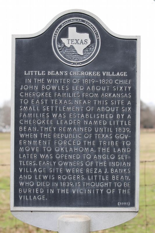 Little Bean's Cherokee Village Marker. Click for full size. Little Bean's Cherokee Village Marker image. Click for full size.