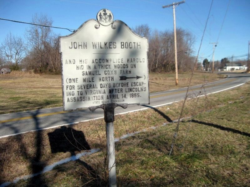 John Wilkes Booth Marker image. Click for full size.
