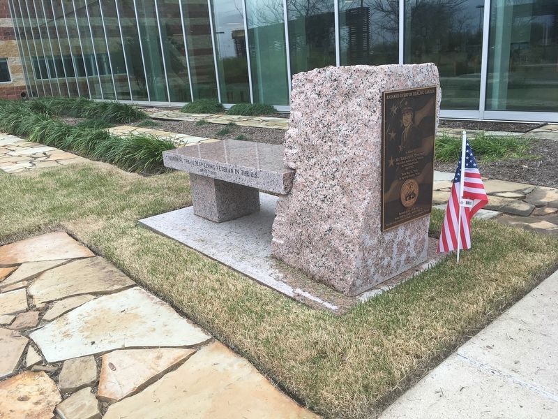 Richard Overton Healing Garden Marker And Bench image. Click for full size.