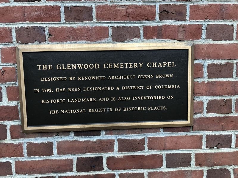 The Glenwood Cemetery Chapel Marker. Click for full size. The Glenwood Cemetery Chapel Marker image. Click for full size.