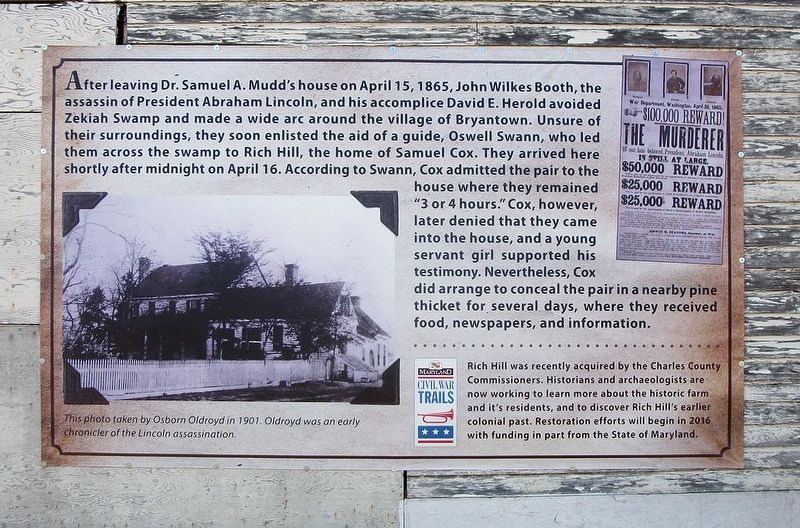 Rich Hill Historic Site Marker image. Click for full size.