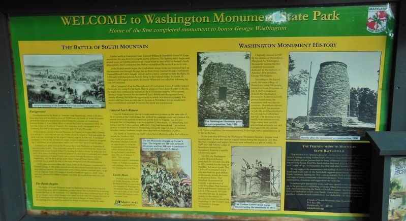 Washington Monument State Park Marker image. Click for full size.