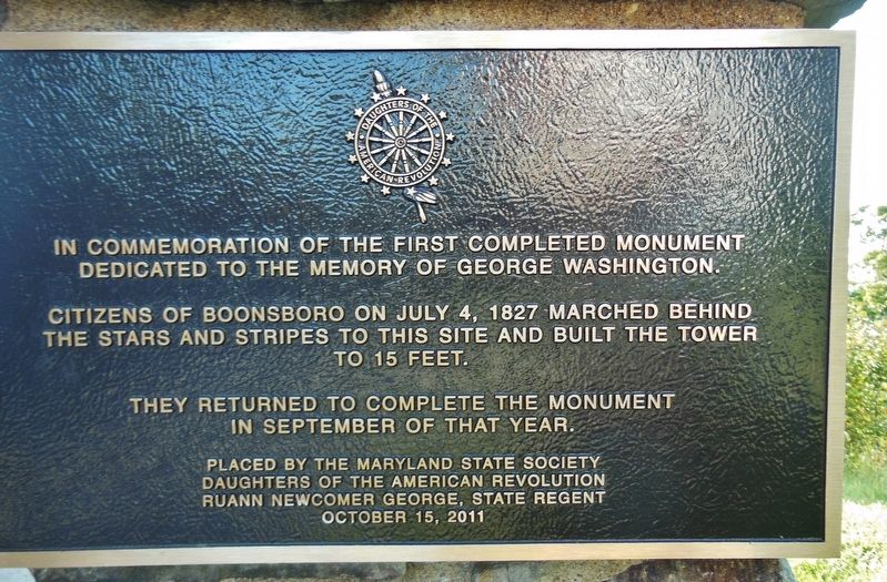 The First Completed Monument Dedicated to the Memory of George Washington Marker image. Click for full size.